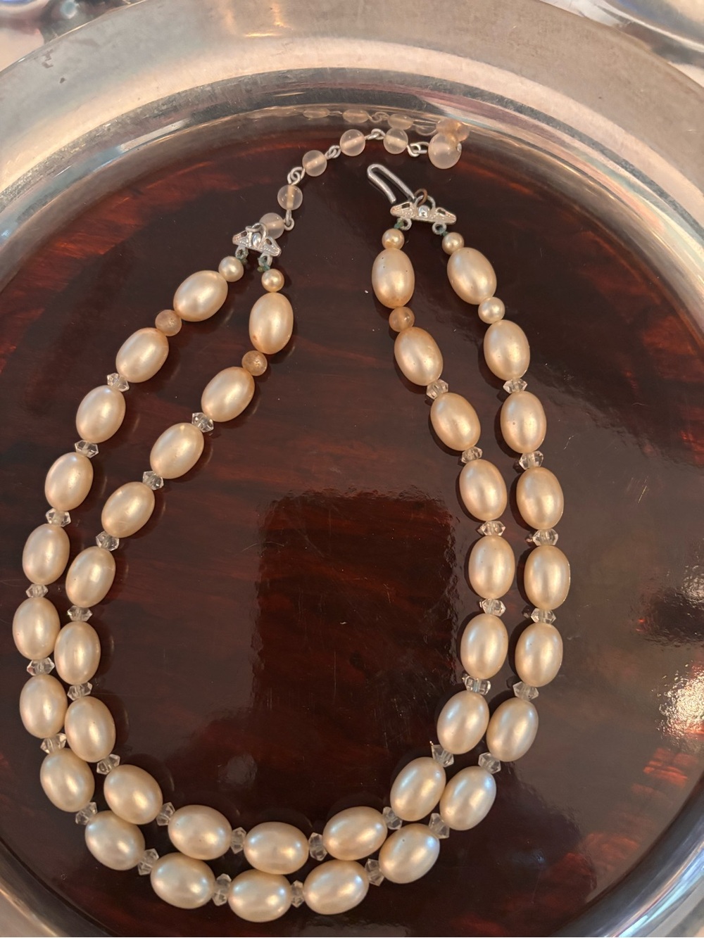 Double-Strand Pearl Necklace - Champagne Pearls